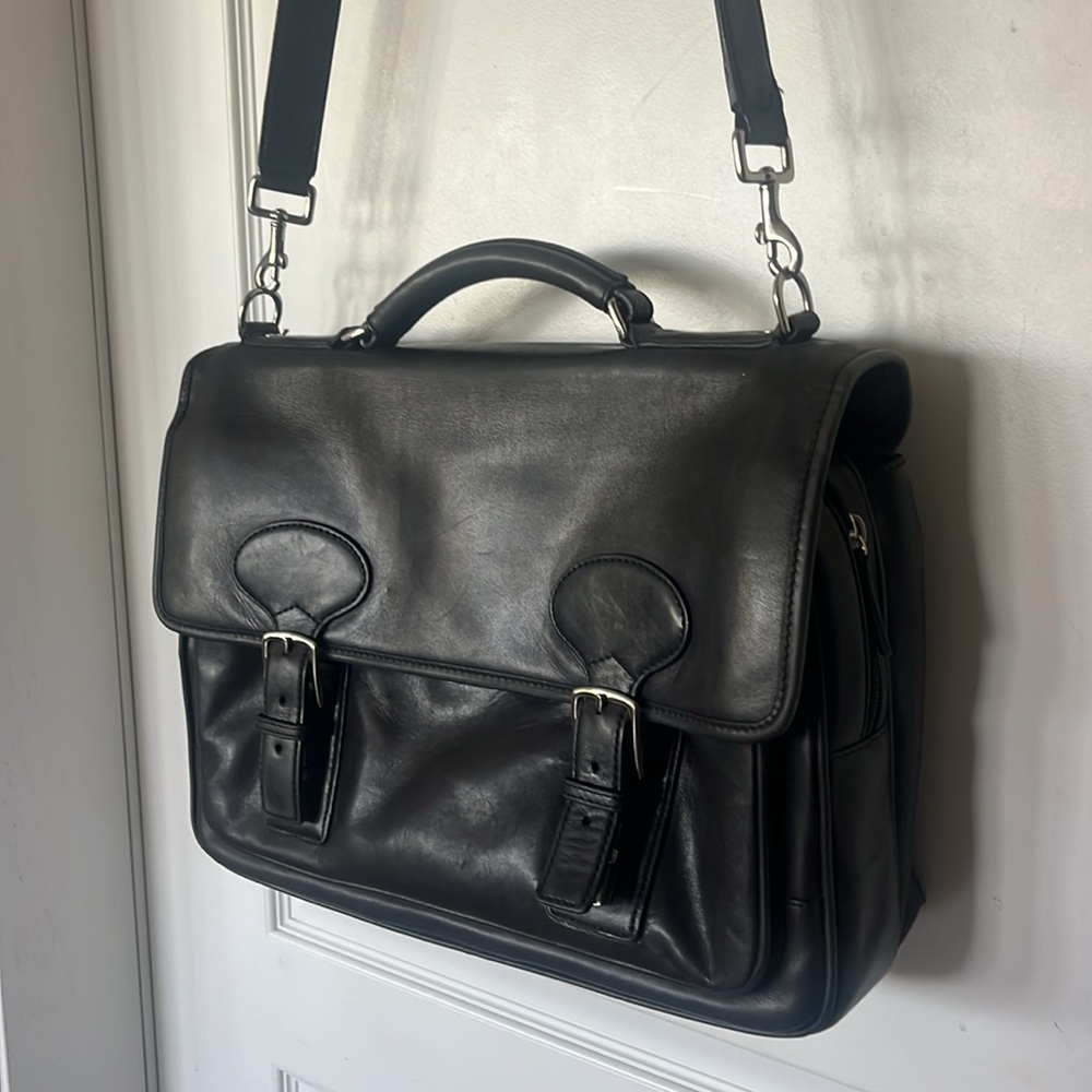 Vintage Coach supple black leather laptop, briefcase Crossbody J23-5237 unisex - Picture 2 of 12